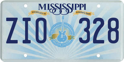MS license plate ZIO328
