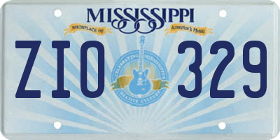 MS license plate ZIO329