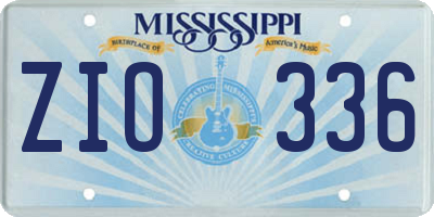 MS license plate ZIO336