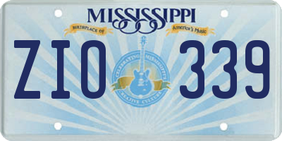 MS license plate ZIO339