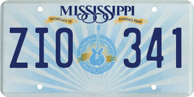 MS license plate ZIO341