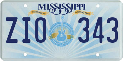 MS license plate ZIO343