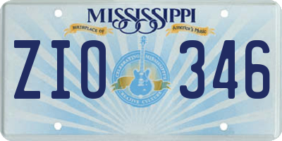 MS license plate ZIO346