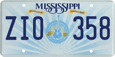 MS license plate ZIO358