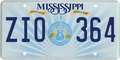 MS license plate ZIO364