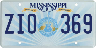 MS license plate ZIO369