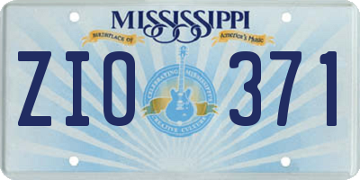 MS license plate ZIO371