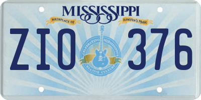 MS license plate ZIO376