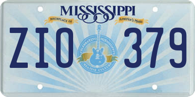 MS license plate ZIO379