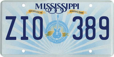 MS license plate ZIO389