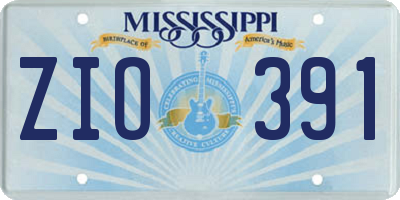 MS license plate ZIO391