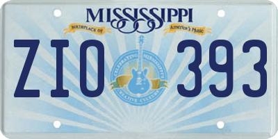 MS license plate ZIO393
