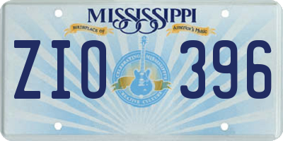 MS license plate ZIO396