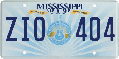 MS license plate ZIO404