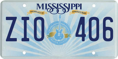 MS license plate ZIO406