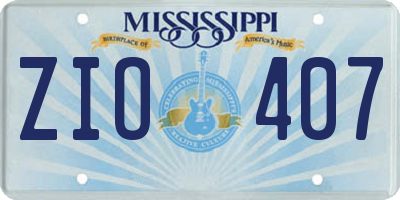 MS license plate ZIO407