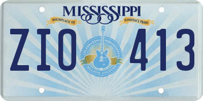 MS license plate ZIO413