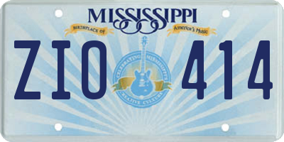 MS license plate ZIO414
