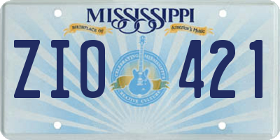 MS license plate ZIO421