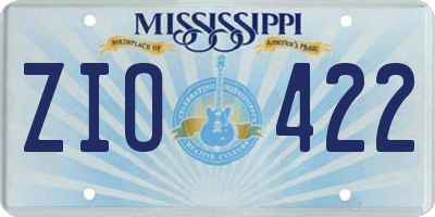 MS license plate ZIO422