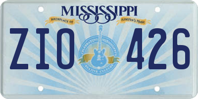 MS license plate ZIO426