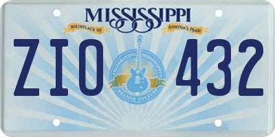 MS license plate ZIO432
