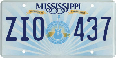 MS license plate ZIO437