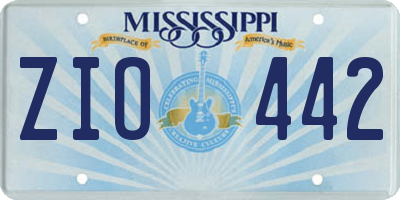 MS license plate ZIO442