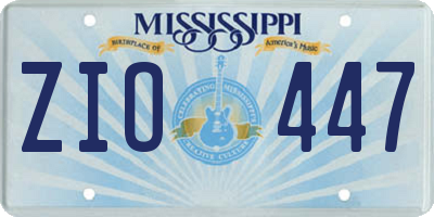 MS license plate ZIO447