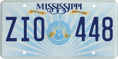 MS license plate ZIO448