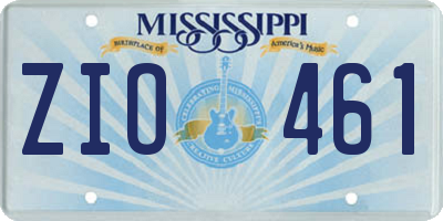 MS license plate ZIO461