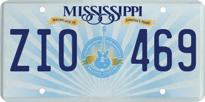 MS license plate ZIO469