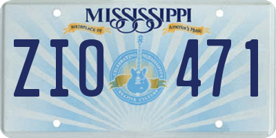MS license plate ZIO471