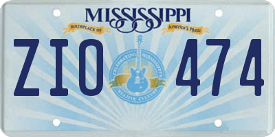 MS license plate ZIO474