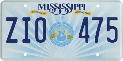 MS license plate ZIO475