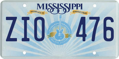 MS license plate ZIO476