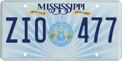 MS license plate ZIO477