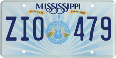 MS license plate ZIO479