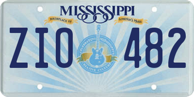 MS license plate ZIO482