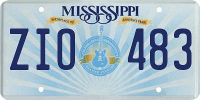 MS license plate ZIO483