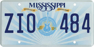MS license plate ZIO484