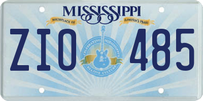 MS license plate ZIO485