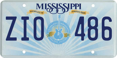 MS license plate ZIO486