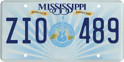 MS license plate ZIO489