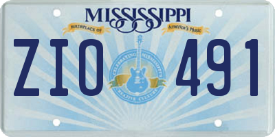 MS license plate ZIO491