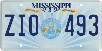 MS license plate ZIO493