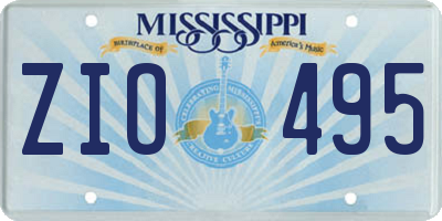 MS license plate ZIO495