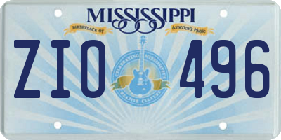 MS license plate ZIO496