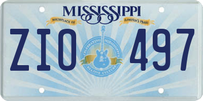 MS license plate ZIO497
