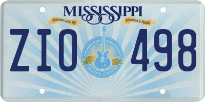 MS license plate ZIO498